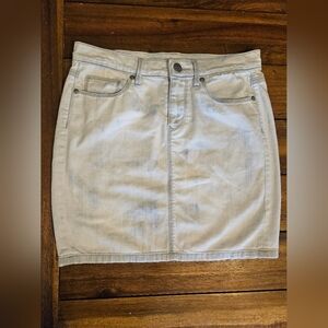 Ann Taylor LOFT Light Wash Denim Mini Skirt Stretch Cotton Size 25 0